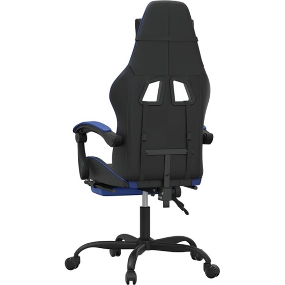 Καρέκλα Gaming VIDAXL 3143902 με Υποπόδιο από Τεχνητό Δέρμα - Μαύρο image 3