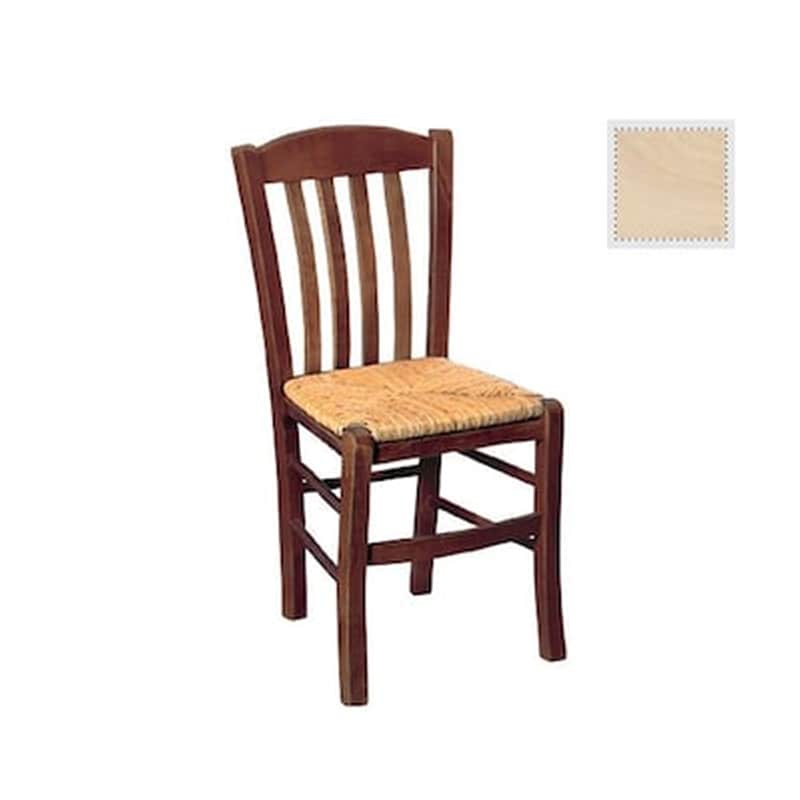 WOODWELL Καρέκλα Άβαφη Με Ψάθα Αβίδωτη C9873 - Καφέ