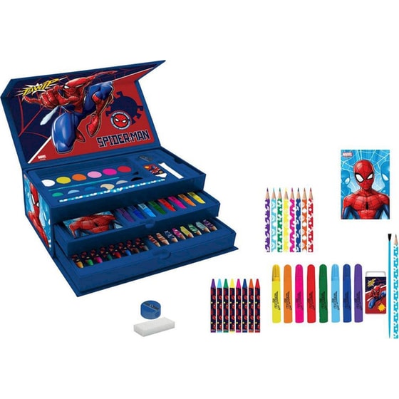 Βαλιτσάκι Σετ Ζωγραφικής Διακάκης Spiderman 52 Τεμάχια image 2