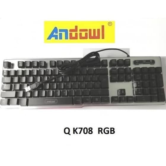 Andowl Q-K708 Gaming Ενσύρματο Πληκτρολόγιο με διακόπτες και RGB φωτισμό (US) image 1