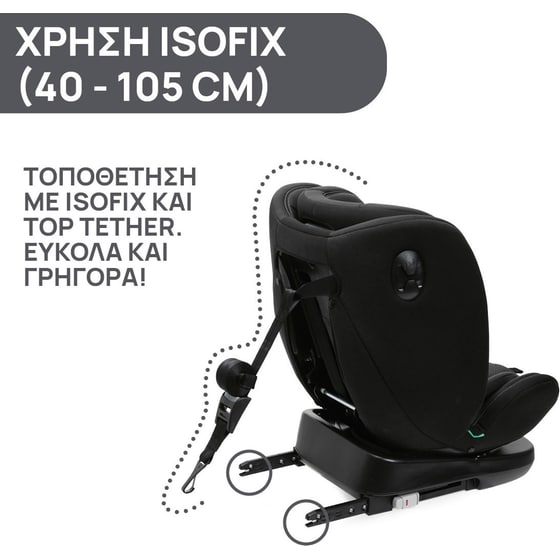 Chicco Βρεφικό/ Παιδικό Κάθισμα Αυτοκινήτου Unico Evo i-Size για Παιδί 40-150 cm Μαύρο image 3