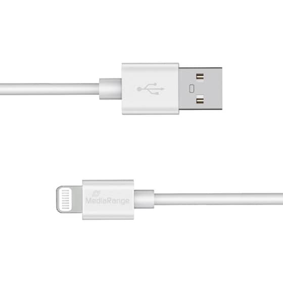Καλώδιο Φόρτισης MediaRange Charge and Sync USB-A 2.0 to Lightning 1.0m - Λευκό image 1