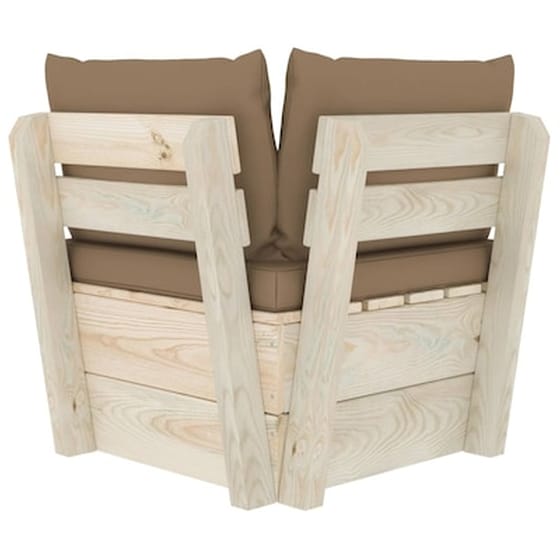 Καναπές Κήπου Γωνιακός VidaXL από Εμποτισμένο Ξύλο Ερυθρελάτης 60x60x65 cm - Taupe image 4