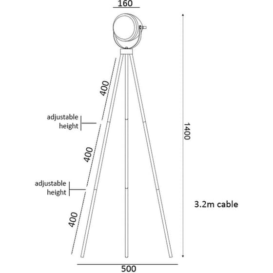 Φωτιστικό Δαπέδου Aca Harley από Μέταλλο 50x50x140 cm - Μπρονζέ image 1