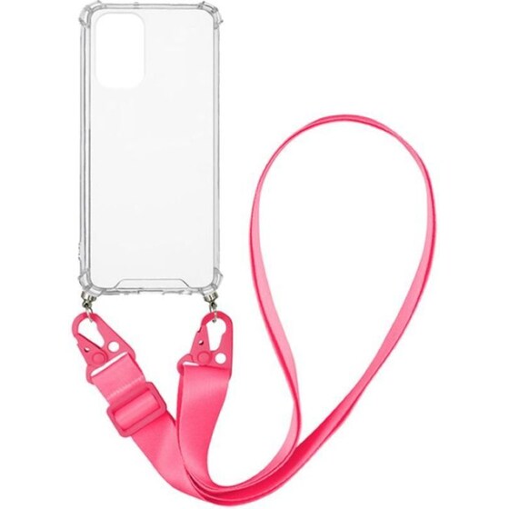 Θήκη Xiaomi Poco F3/Mi 11i - Sonique Armor Clear Με Strap  - Ροζ image 0