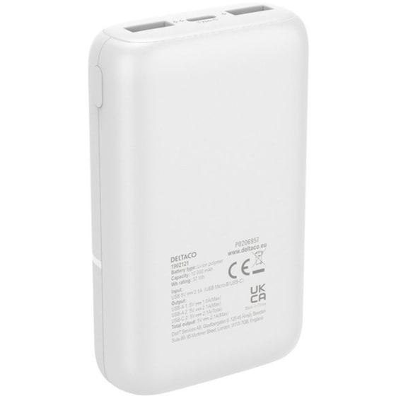 Powerbank Deltaco PB-C1005 10.000 mAh -  Λευκό image 3