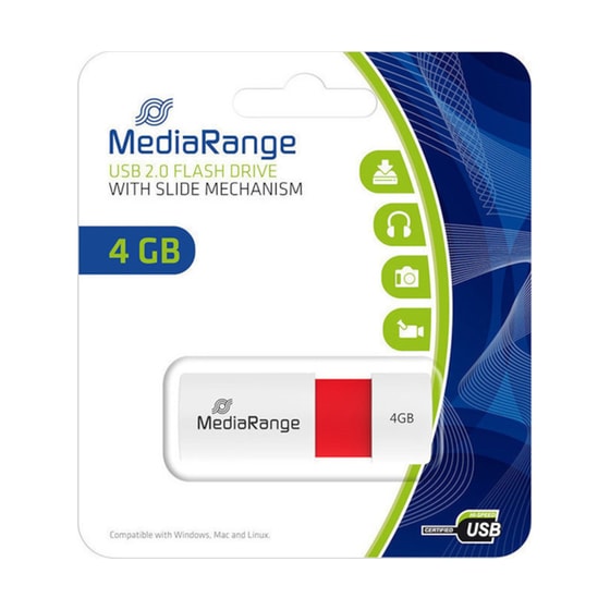 MediaRange 4GB USB 2.0 Stick Λευκό image 3