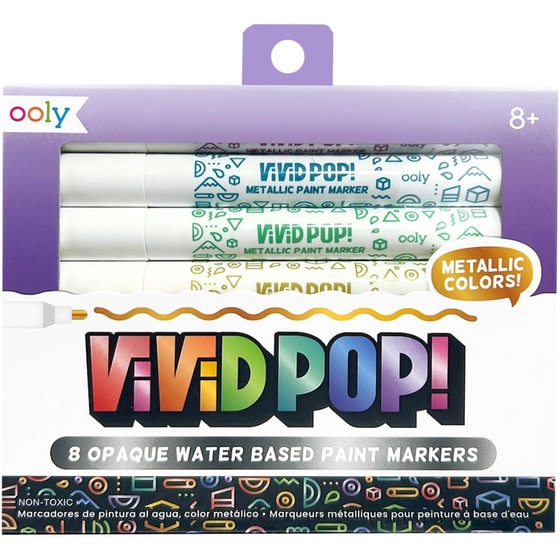 Μαρκαδόροι Ooly Vivid Pop! Water Based Ακρυλικοί Μεταλλικοί (8 Τεμάχια) image 0