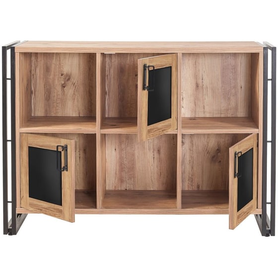 Μπουφές 24Mall Sinistra Atlantic Pine από Μοριοσανίδα 126x35x89 cm - Καφέ/Μαύρος image 1