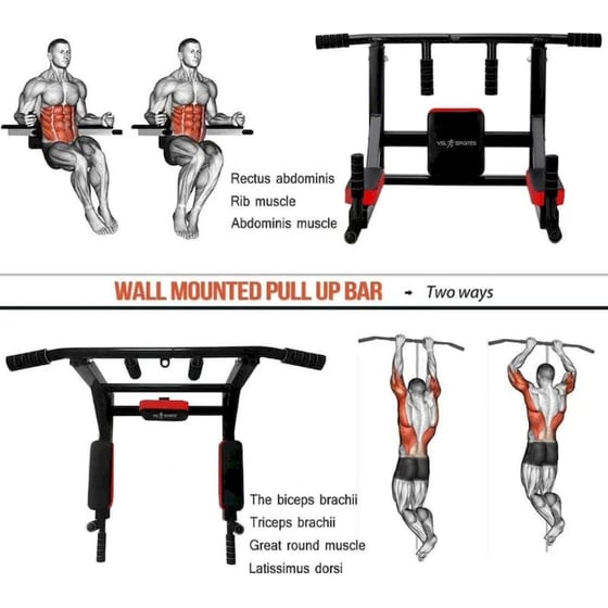 Μονόζυγο & Δίζυγο Τοίχου VSL Sports Gym Pull Up VSL140517 image 11