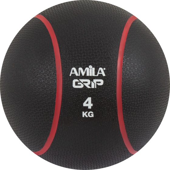 Μπάλα Medicine Grip Amila 4 kg 23 cm από Λάστιχο - Μαύρη/Κόκκινη image 0