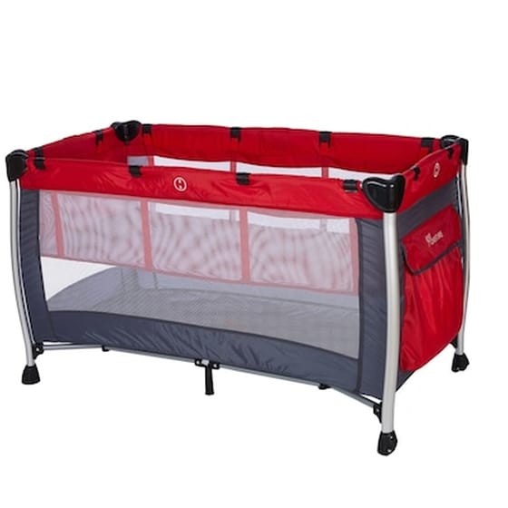 Baby Adventure Παρκοκρέβατο 2 Θέσεων Holiday  Aluminium Red Grey 60x120cm Br72244 image 0