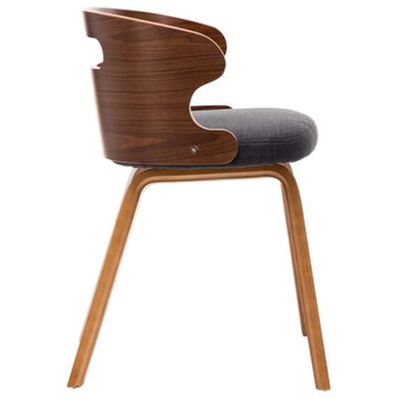 Καρέκλες Τραπεζαρίας Vidaxl από Λυγισμένο Ξύλο / Ύφασμα 2 Τμχ - Σκούρο Γκρι image 3