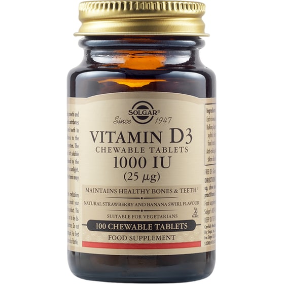 Solgar Vitamin D-3 1000IU - 100 ταμπλέτες image 0