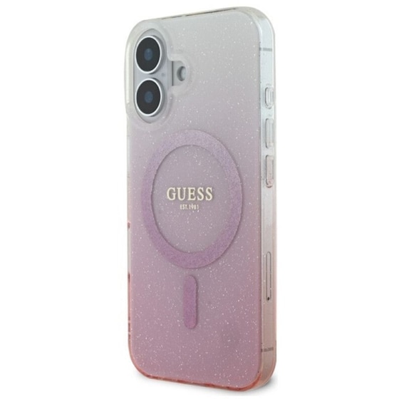 Θήκη Apple Iphone 16 - Guess Glitter Gradient with Magsafe Ροζ image 3