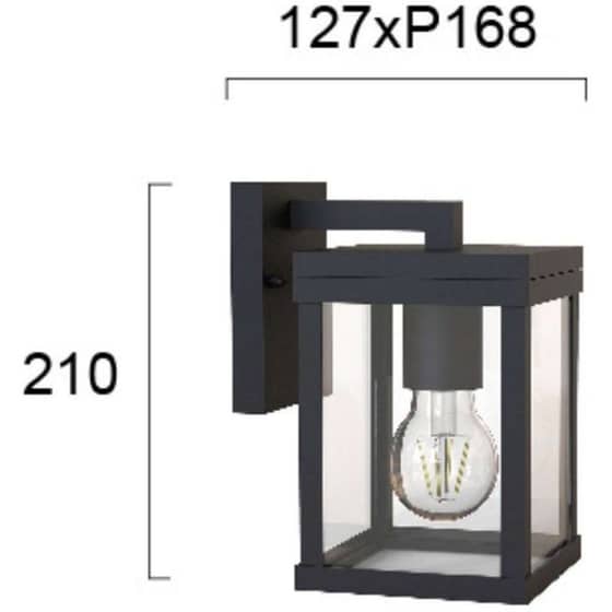 Απλίκα Viokef Keros 4254900 Αλουμίνιο/Γυαλί - Μαύρη image 1
