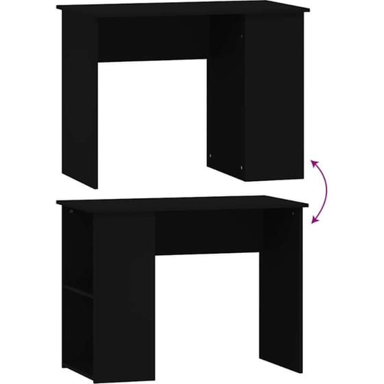 Γραφείο VidaXL από Επεξεργασμένο Ξύλο 100x55x75 cm - Μαύρο image 4