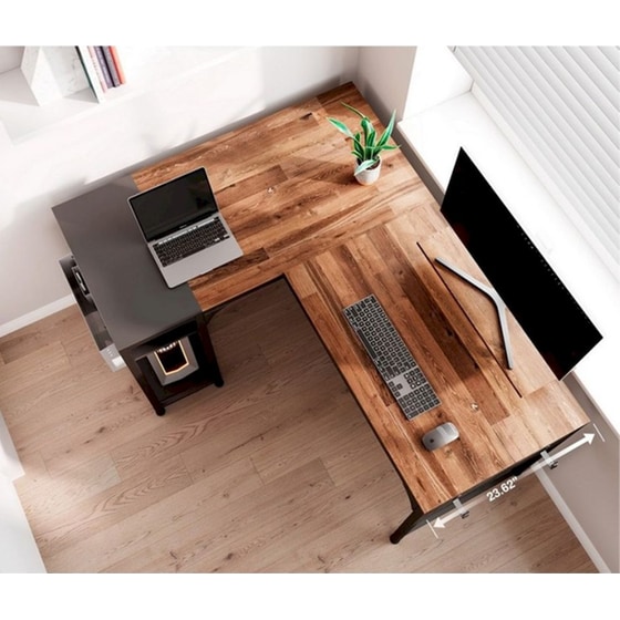 Γραφείο Γωνιακό Υπολογιστή Eureka Ergonomic ZX-L150B-RWB 150x120x76.2cm image 6