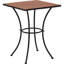 Τραπέζι Εξωτερικού Χώρου Bistro VidaXL από Σίδηρο 60x60x76 cm - Τερακότα/Μαύρο