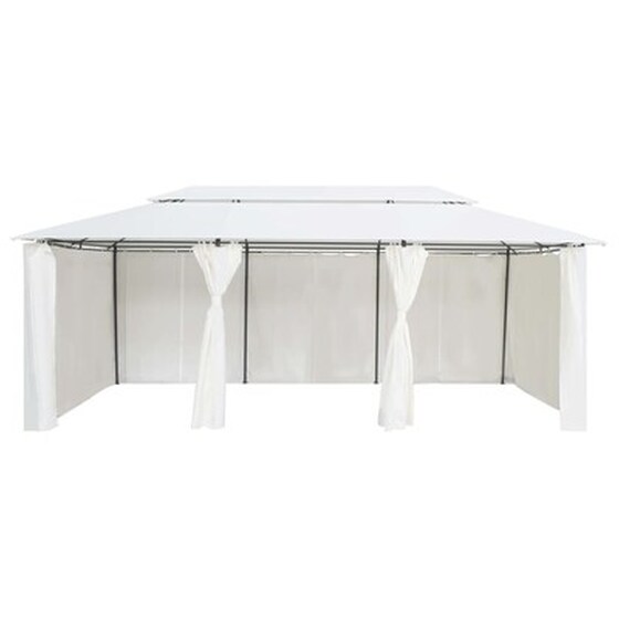 Vidaxl Κιόσκι Με Κουρτίνες Λευκό 600 X 298 X 270 Εκ. 180 Γρ./μ² image 3