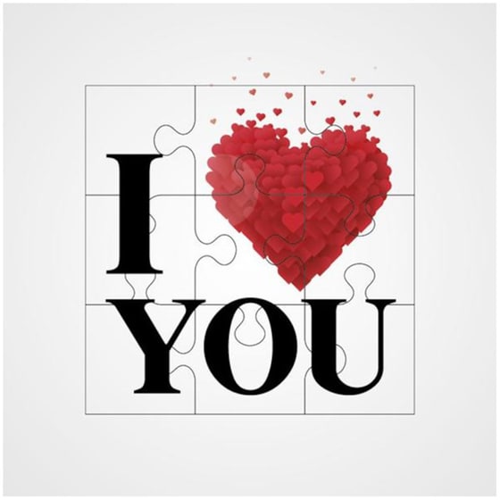 Ευχετήρια Κάρτα 12 Εποχές Puzzle Τετράγωνη Καρδιά image 0