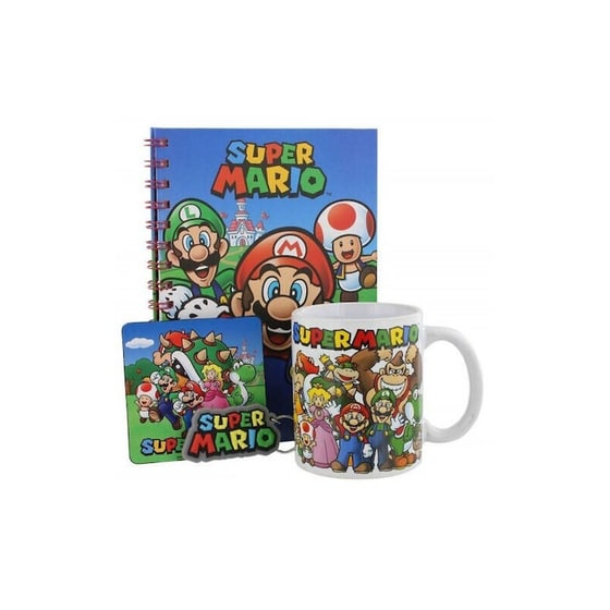 Σετ Κούπα με Μπρελόκ & Σημειωματάριο Pyramid Nintendo Super Mario Κεραμική 320 ml - Mario image 0