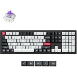 Keychron Q6 HE Q6H-M1 Ασύρματο Ηall Effect Gaming Πληκτρολόγιο με Custom Purple διακόπτες και RGB φωτισμό (Αγγλικό US)