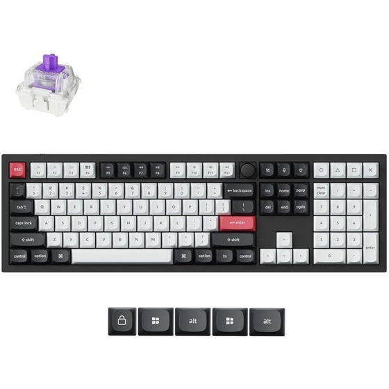 Keychron Q6 HE Q6H-M1 Ασύρματο Ηall Effect Gaming Πληκτρολόγιο με Custom Purple διακόπτες και RGB φωτισμό (Αγγλικό US) image 0