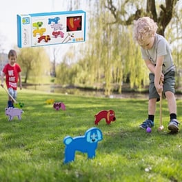 Bs Toys Ξύλινο Υπαίθριο Παιχνίδι Κροκέ Με Σκυλάκια Ga122