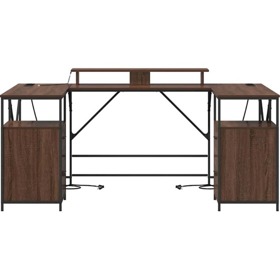 Γραφείο VidaXL από Επεξεργασμένο Ξύλο 182x101x87,5 cm - Καφέ Δρυς image 5