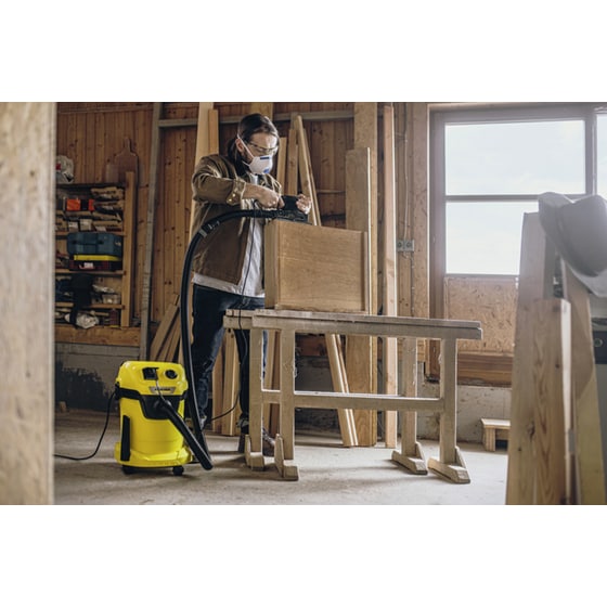 Σκούπα Υγρών και Στερεών KARCHER WD 3 P V-19/4/20 1000 W με Κάδο 19 L Κίτρινο image 5