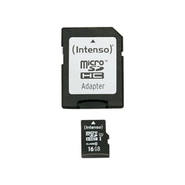 Κάρτα μνήμης microSDHC 16GB Class 10 & SD Adapter - Intenso 3423480