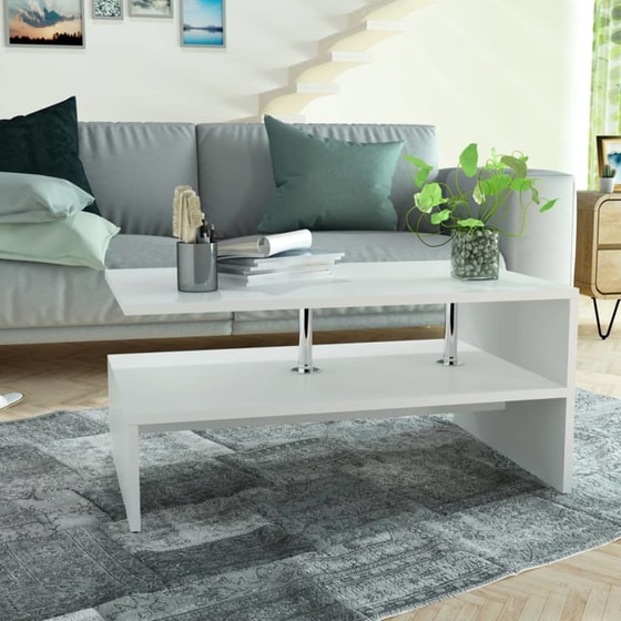 Τραπεζάκι Σαλονιού VidaXL από Μοριοσανίδα 90x59x42cm - Λευκό image 1