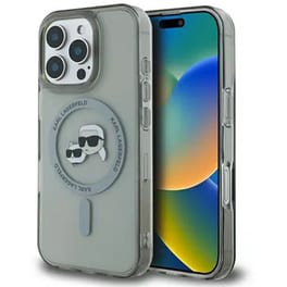 Θήκη Apple iPhone 16 Pro - Karl Lagerfeld IML Metal Karl&Choupette Head MagSafe - Black