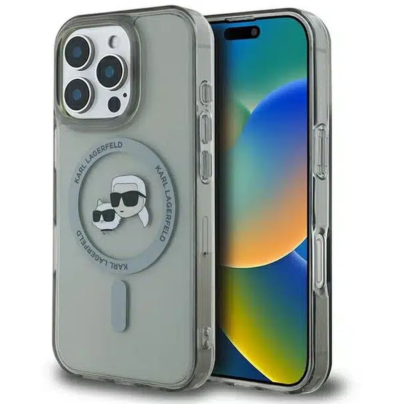 Θήκη Apple iPhone 16 Pro - Karl Lagerfeld IML Metal KarlChoupette Head MagSafe - Black