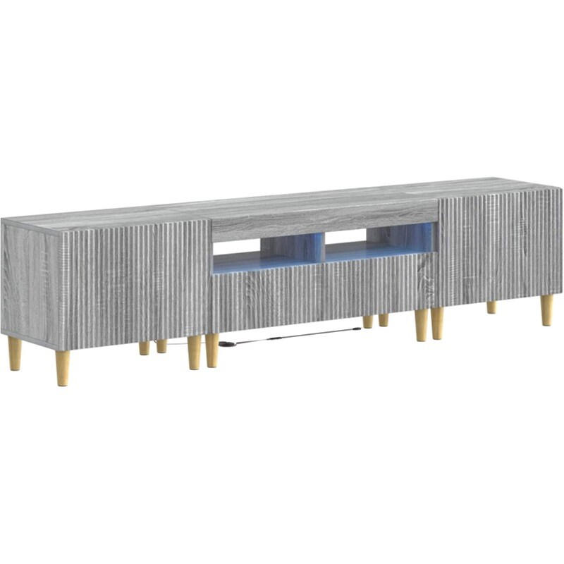 Έπιπλο Τηλεόρασης VidaXL ARNHEM με LED 3 τμχ 198 x 35 x 43 cm - Γκρι Sonoma