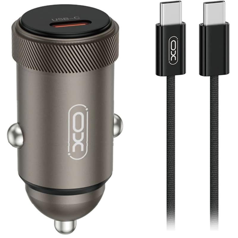 Φορτιστής Αυτοκινήτου XO CC70 με αποσπώμενο καλώδιο 1x USB-C 30W - Gray
