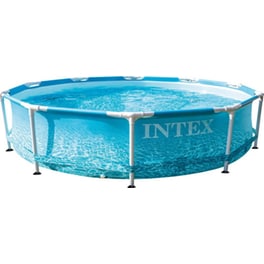 Οικογενειακή Πισίνα Εδάφους Intex Beachside Metal Frame 4485 Lt - Μπλε