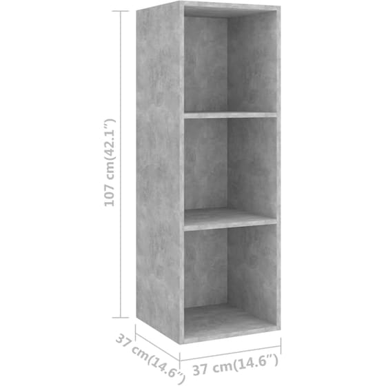 Έπιπλο Τηλεόρασης VidaXL Μοριοσανίδα 3 Τμχ 37x37x72cm - Γκρι image 6