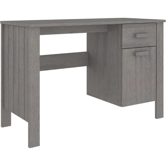 Γραφείο VidaXL Hamar από Μασίφ Ξύλο Πεύκου 113x50x75 cm - Ανοιχτό Γκρι image 0