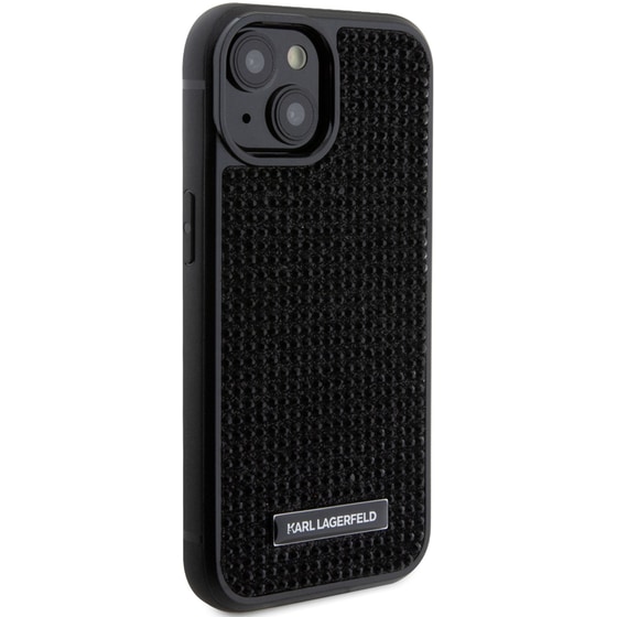 Θήκη Apple iPhone 15 - Karl Lagerfeld Rhinestones Metal Plate Logo Collection - Black image 5