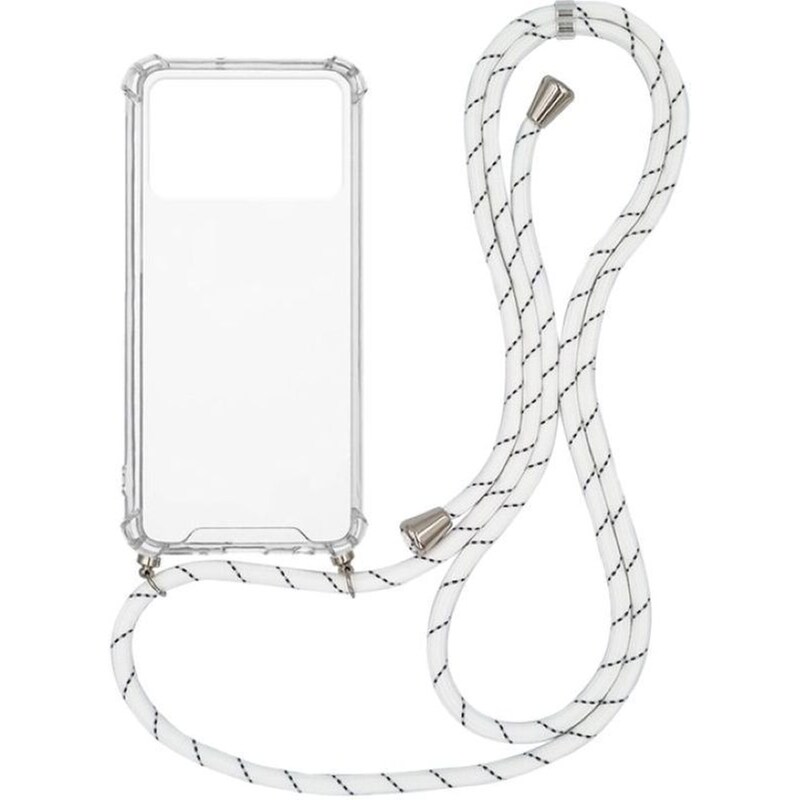 Θήκη Xiaomi Poco X4 Pro 5G - Sonique Armor Clear Με Κορδόνι - Λευκό