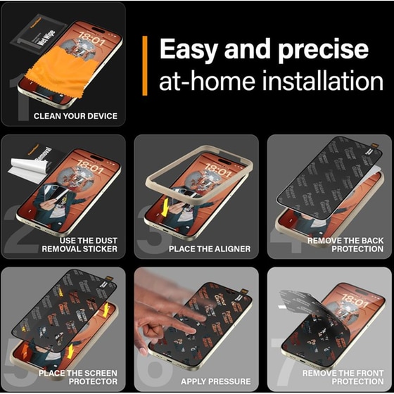 Προστατευτικό οθόνης Apple iPhone 15 Plus - PanzerGlass Privacy Screen Protector Ultra-Wide Fit with EasyAligner image 13