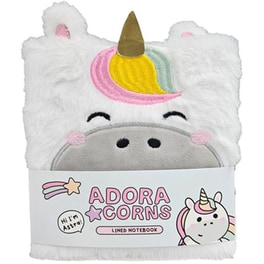 Σημειωματάριο Puckator Ριγέ Adoracorns Unicorn Plush Fluffies Λευκό