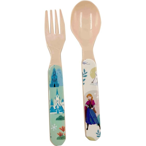 Σετ φαγητοδοχείο Gim Με Κουτάλι & Πιρούνι Frozen Ροζ image 3