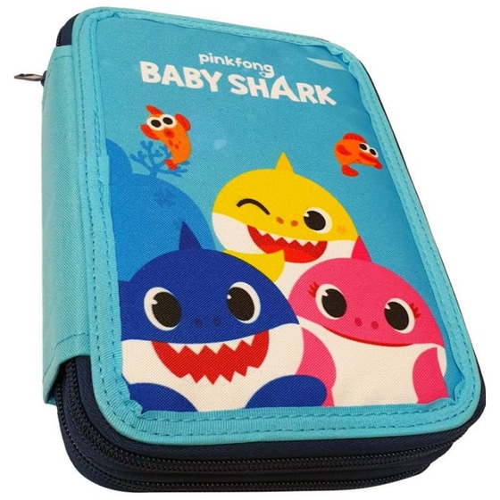 Κασετίνα Παραλληλόγραμμη Γεμάτη Gim Baby Shark Διπλή image 0
