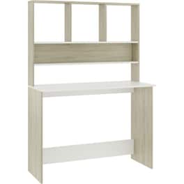 Γραφείο VidaXL με Ράφια από Μοριοσανίδα 110x45x157 cm - Λευκό/Sonoma Δρυς