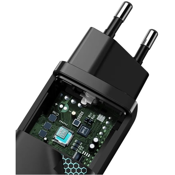 Φορτιστής Πρίζας Baseus 2 port Usb-C,Usb 65W - Black image 5