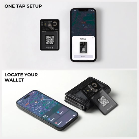 Rolling Square Aircard Ultra Thin Bluetooth Tracker - Black image 7