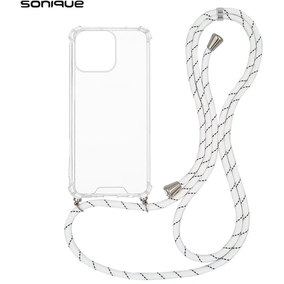 Θήκη Apple iPhone 16 Pro Max - Sonique Armor Clear Θήκη Σιλικόνης με Κορδόνι - Rainbow Λευκό image 0